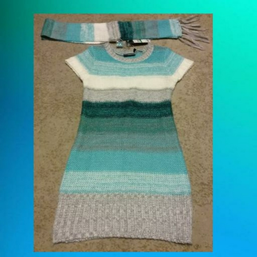 Sweater Dress With Scarf